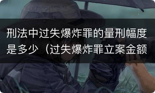 刑法中过失爆炸罪的量刑幅度是多少（过失爆炸罪立案金额标准）