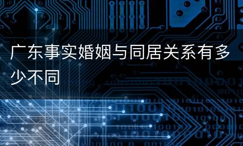 广东事实婚姻与同居关系有多少不同
