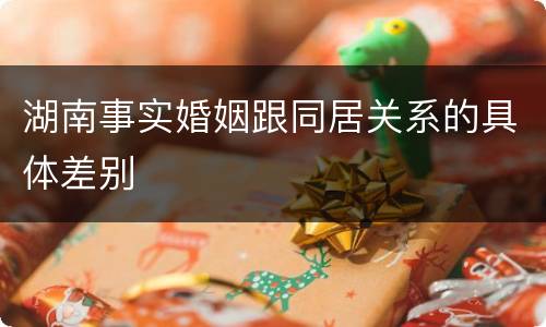 湖南事实婚姻跟同居关系的具体差别