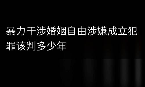 暴力干涉婚姻自由涉嫌成立犯罪该判多少年