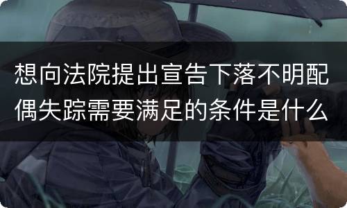 想向法院提出宣告下落不明配偶失踪需要满足的条件是什么