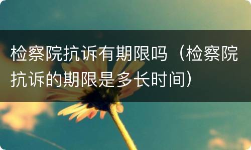 检察院抗诉有期限吗（检察院抗诉的期限是多长时间）