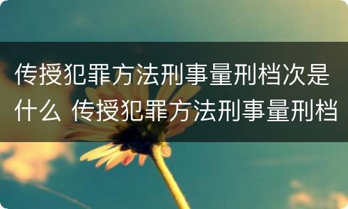 传授犯罪方法刑事量刑档次是什么 传授犯罪方法刑事量刑档次是什么意思