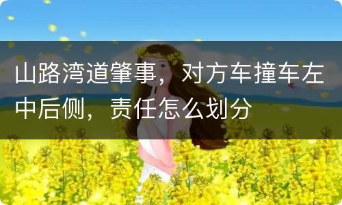 山路湾道肇事，对方车撞车左中后侧，责任怎么划分