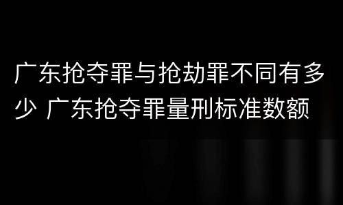 广东抢夺罪与抢劫罪不同有多少 广东抢夺罪量刑标准数额