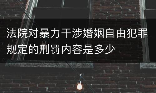 法院对暴力干涉婚姻自由犯罪规定的刑罚内容是多少