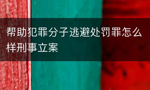帮助犯罪分子逃避处罚罪怎么样刑事立案