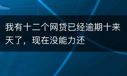我有十二个网贷已经逾期十来天了，现在没能力还