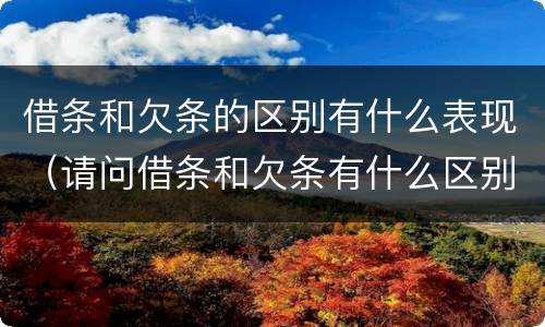 借条和欠条的区别有什么表现（请问借条和欠条有什么区别）