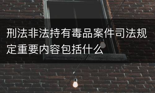 刑法非法持有毒品案件司法规定重要内容包括什么