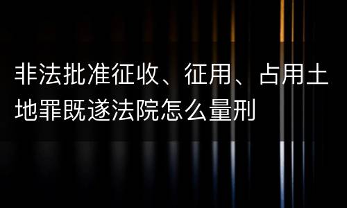 非法批准征收、征用、占用土地罪既遂法院怎么量刑