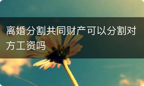 离婚分割共同财产可以分割对方工资吗