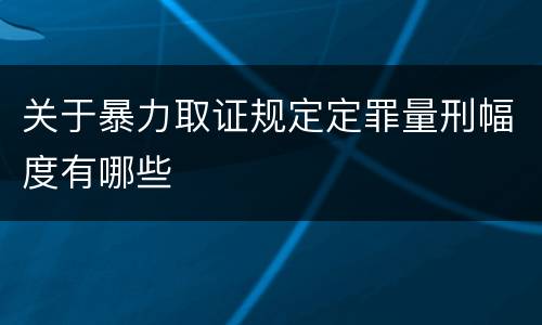 关于暴力取证规定定罪量刑幅度有哪些