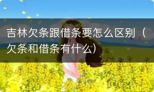 吉林欠条跟借条要怎么区别（欠条和借条有什么）