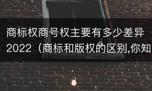 商标权商号权主要有多少差异2022（商标和版权的区别,你知道多少?）