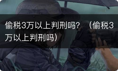 偷税3万以上判刑吗？（偷税3万以上判刑吗）