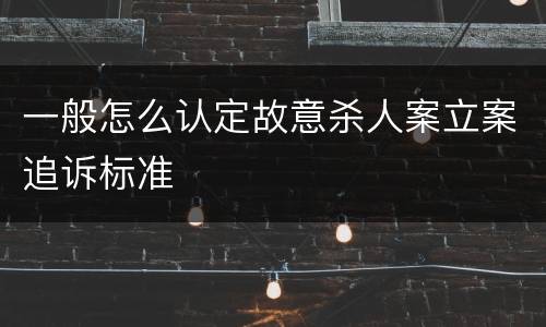 一般怎么认定故意杀人案立案追诉标准