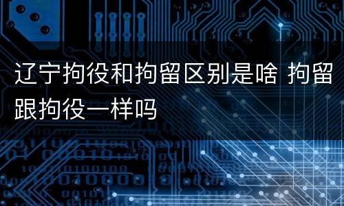 辽宁拘役和拘留区别是啥 拘留跟拘役一样吗