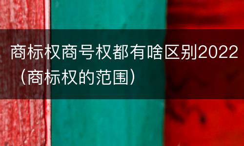 商标权商号权都有啥区别2022（商标权的范围）