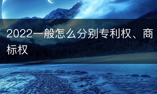 2022一般怎么分别专利权、商标权