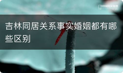 吉林同居关系事实婚姻都有哪些区别