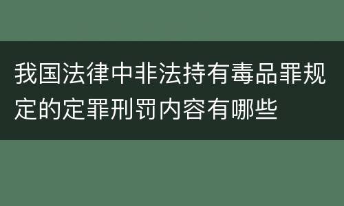 我国法律中非法持有毒品罪规定的定罪刑罚内容有哪些