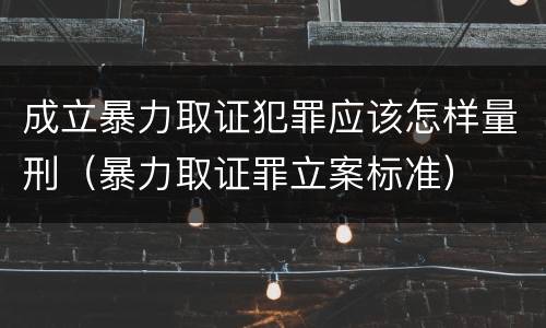 成立暴力取证犯罪应该怎样量刑（暴力取证罪立案标准）