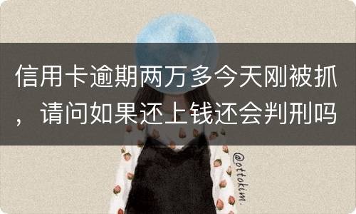 信用卡逾期两万多今天刚被抓，请问如果还上钱还会判刑吗