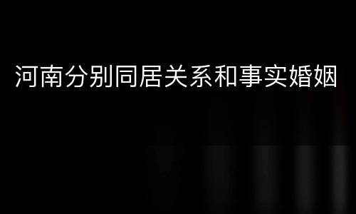 河南分别同居关系和事实婚姻