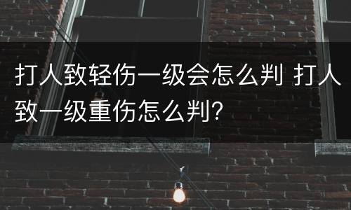 打人致轻伤一级会怎么判 打人致一级重伤怎么判?