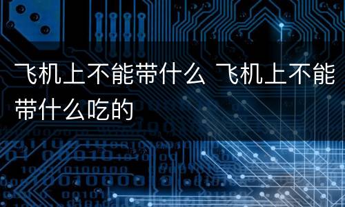 飞机上不能带什么 飞机上不能带什么吃的