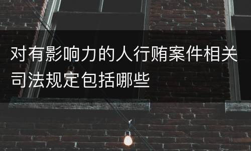 对有影响力的人行贿案件相关司法规定包括哪些
