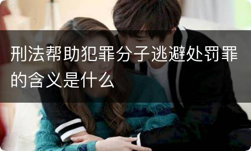 刑法帮助犯罪分子逃避处罚罪的含义是什么