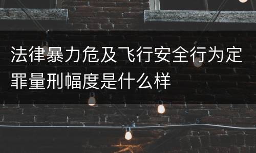 法律暴力危及飞行安全行为定罪量刑幅度是什么样