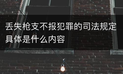 丢失枪支不报犯罪的司法规定具体是什么内容