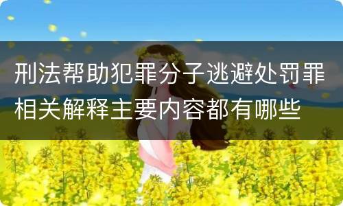 刑法帮助犯罪分子逃避处罚罪相关解释主要内容都有哪些
