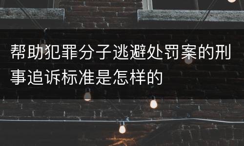 帮助犯罪分子逃避处罚案的刑事追诉标准是怎样的