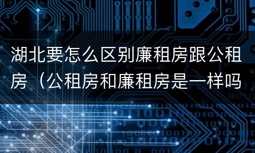 湖北要怎么区别廉租房跟公租房（公租房和廉租房是一样吗）
