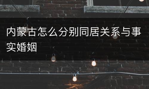 内蒙古怎么分别同居关系与事实婚姻