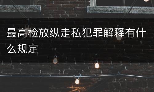 最高检放纵走私犯罪解释有什么规定