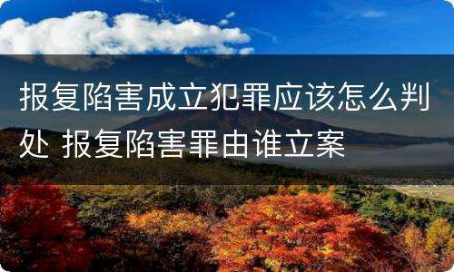 报复陷害成立犯罪应该怎么判处 报复陷害罪由谁立案