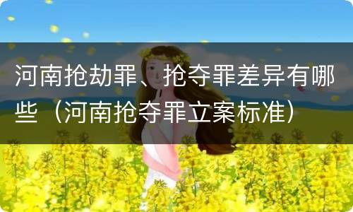 河南抢劫罪、抢夺罪差异有哪些（河南抢夺罪立案标准）