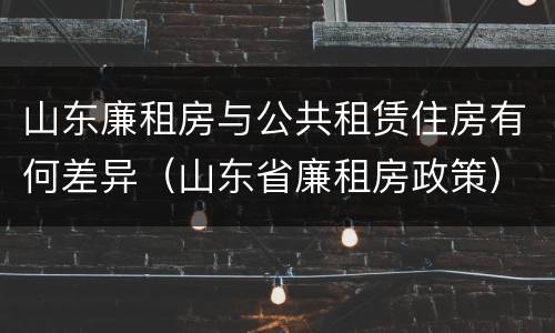 山东廉租房与公共租赁住房有何差异（山东省廉租房政策）
