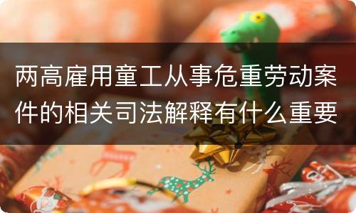 两高雇用童工从事危重劳动案件的相关司法解释有什么重要内容