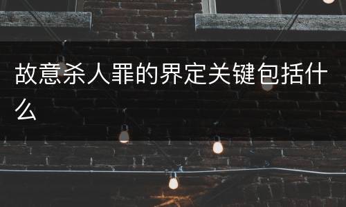 故意杀人罪的界定关键包括什么