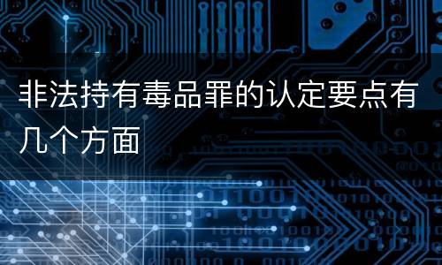 非法持有毒品罪的认定要点有几个方面