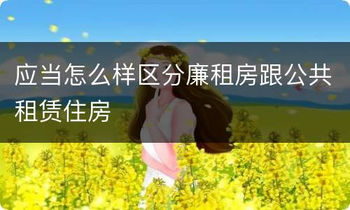 应当怎么样区分廉租房跟公共租赁住房
