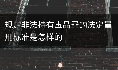 规定非法持有毒品罪的法定量刑标准是怎样的