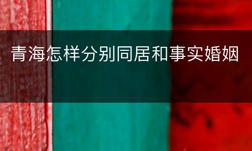 青海怎样分别同居和事实婚姻