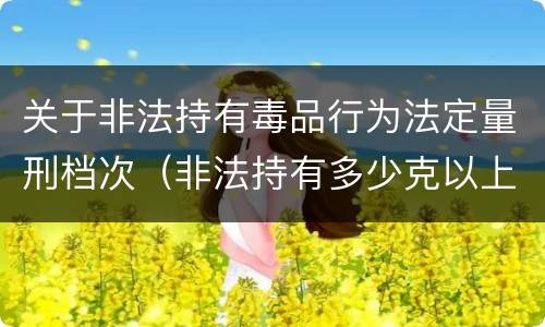 关于非法持有毒品行为法定量刑档次（非法持有多少克以上的构成非法持有毒品罪）